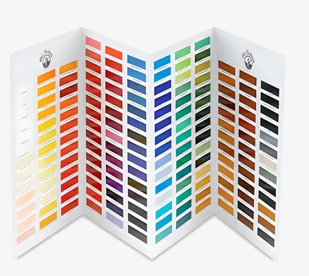 Old Holland Hand Painted Colour Chart - Click Image to Close